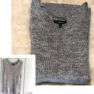 Gray Pullover Soft Knit Sleeveless Career Sweater